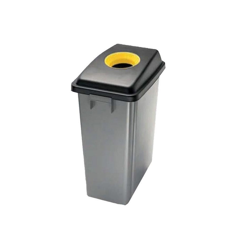 PAPELERA RECICLAJE 60 L. TAPA AMARILLA
