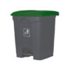 CONTENEDOR 30L GRIS (CUBO + PEDAL) + TAPA VERDE CONTENEDOR DE 30L