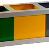 PAPELERA CLASIFICACIÓN 3 CUBOS PINTADOS 3X8L