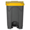 CONTENEDOR 45L GRIS (CUBO + PEDAL) + TAPA AMARILLA CONTENEDOR DE 45L