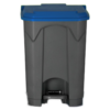 CONTENEDOR 45L GRIS (CUBO + PEDAL) + TAPA AZUL CONTENEDOR DE 45L