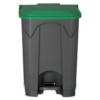 CONTENEDOR 45L GRIS (CUBO + PEDAL) + TAPA VERDE CONTENEDOR DE 45L