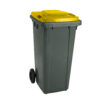 CONTENEDOR DE 120L. GRIS MOVE SIN PEDAL TAPA AMARILLA