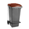 CONTENEDOR DE 120L. GRIS MOVE CON PEDAL TAPA MARRÓN
