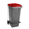 CONTENEDOR DE 120L. GRIS MOVE CON PEDAL TAPA ROJA