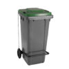 CONTENEDOR DE 120L. GRIS MOVE CON PEDAL TAPA VERDE