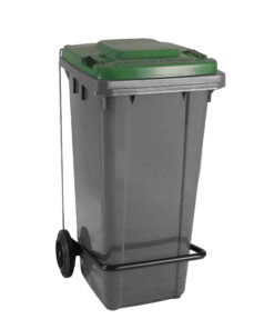 CONTENEDOR DE 120L. GRIS MOVE CON PEDAL TAPA VERDE