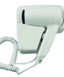SECADOR DE CABELLO DE CAJONERA 1.200 W. BLANCO CON TOMA PARA ENCHUFE