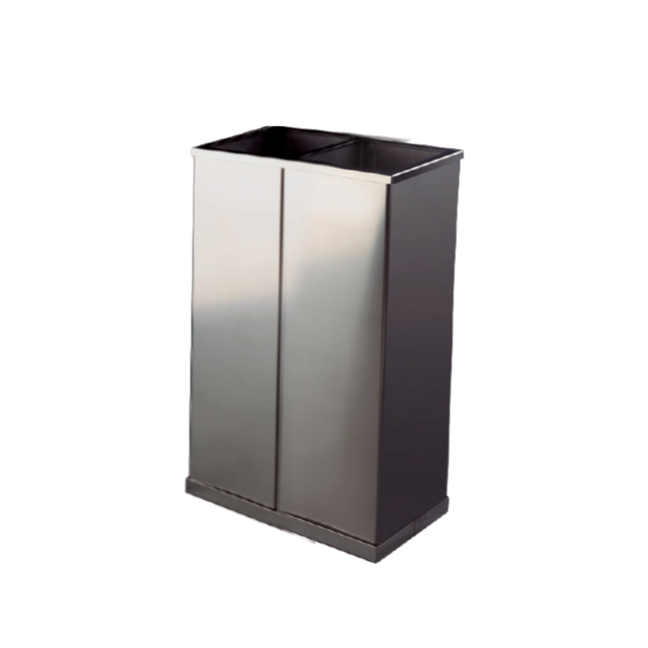 PAPELERA CLASIFICACIÓN 2 CUBOS INOX SATINADA 2X28L
