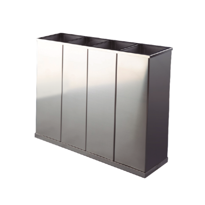 PAPELERA CLASIFICACIÓN 4 CUBOS INOX SATINADA 4X28L