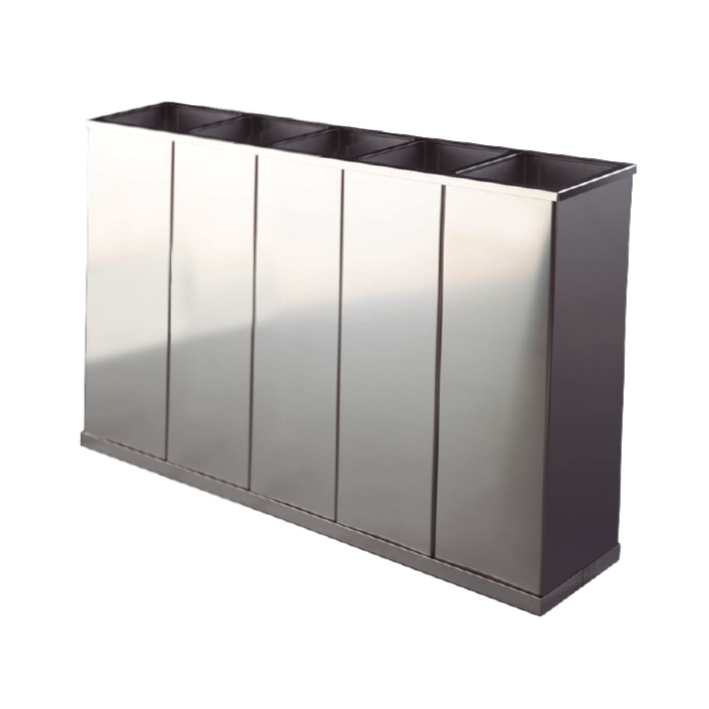 PAPELERA CLASIFICACIÓN 5 CUBOS INOX SATINADA 5X28L