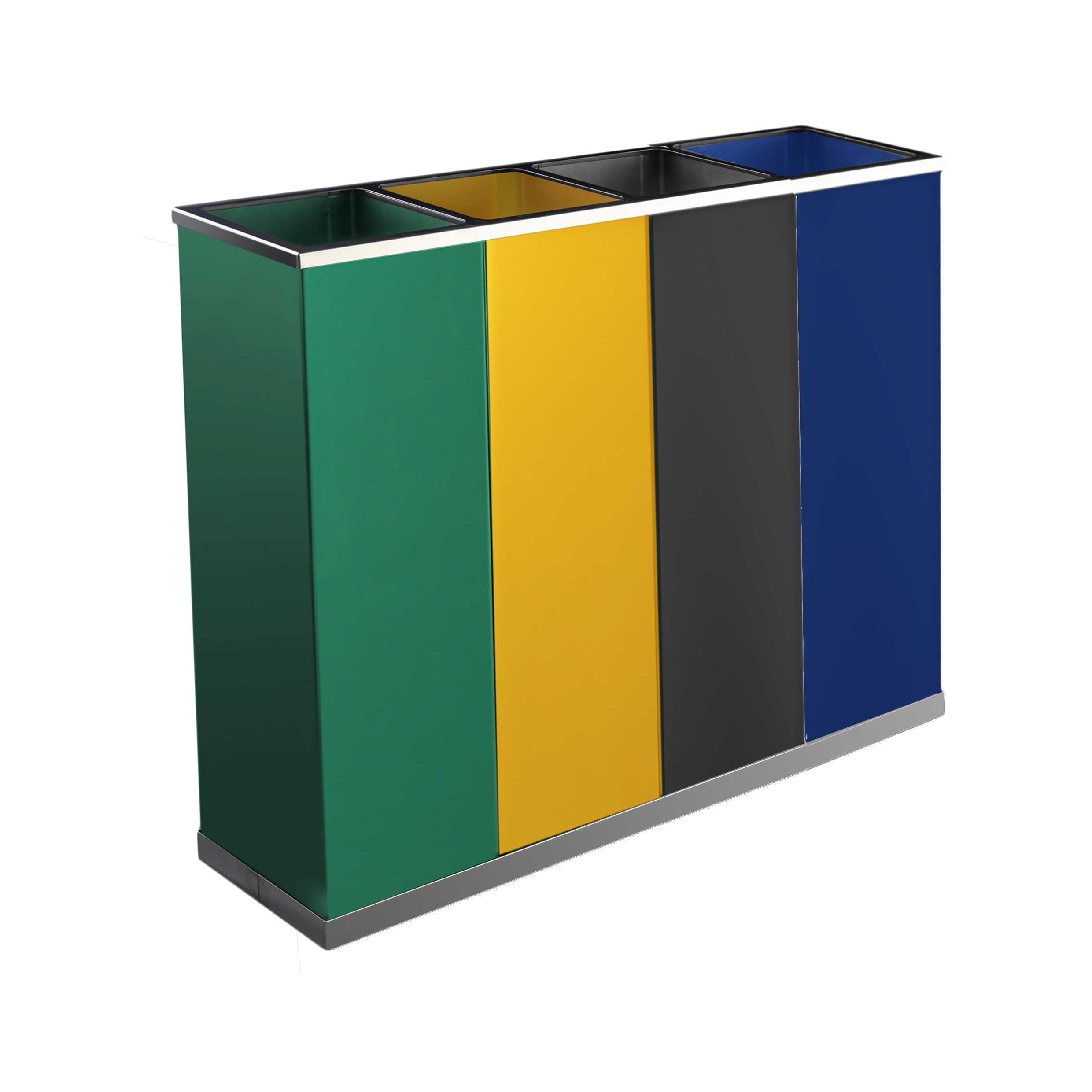 PAPELERA CLASIFICACIÓN 4 CUBOS PINTADOS 4X28L.