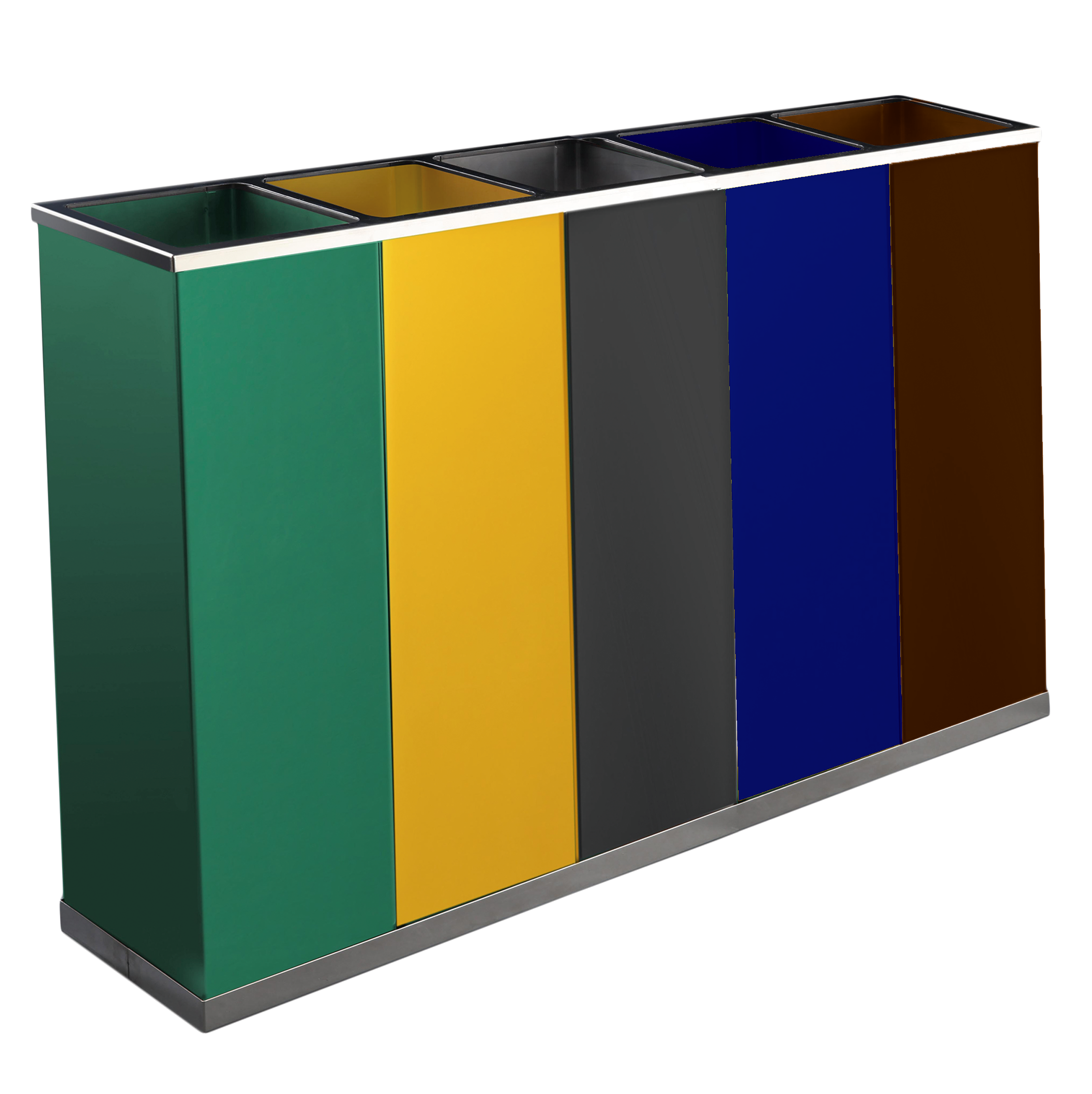 PAPELERA CLASIFICACIÓN 5 CUBOS PINTADOS 5X28L.