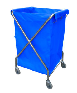 CARRO LAVANDERÍA "X" METÁLICO SACO AZUL