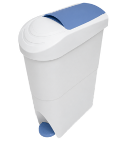 CONTENEDOR HIGIÉNICO FEMENINO 21 L. BLANCO/AZUL