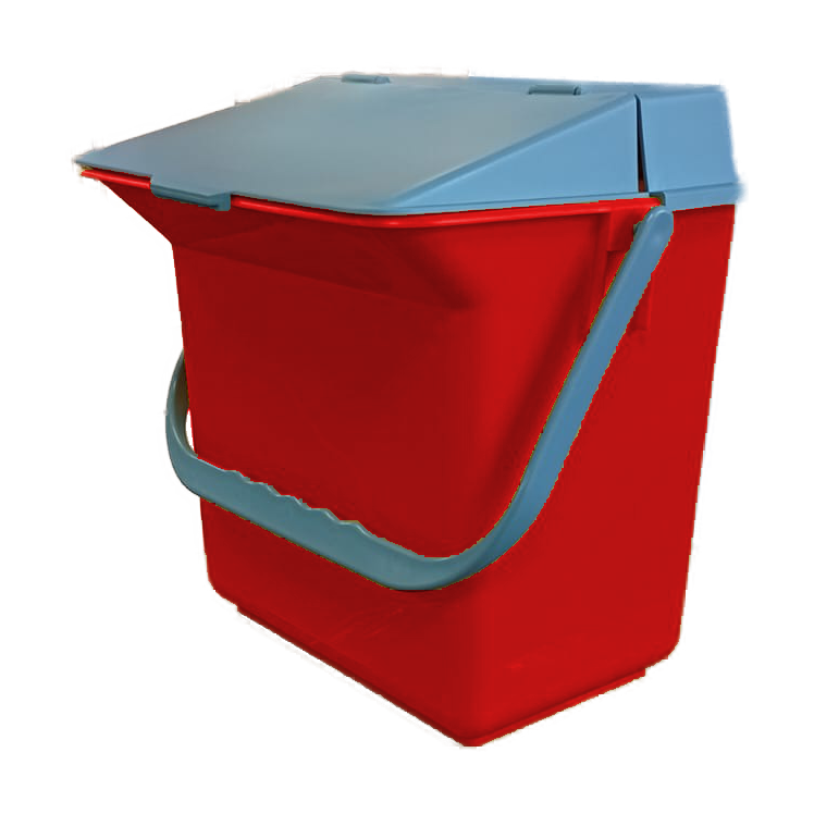 CUBO 6 L. BASIC CON TAPA ROJO